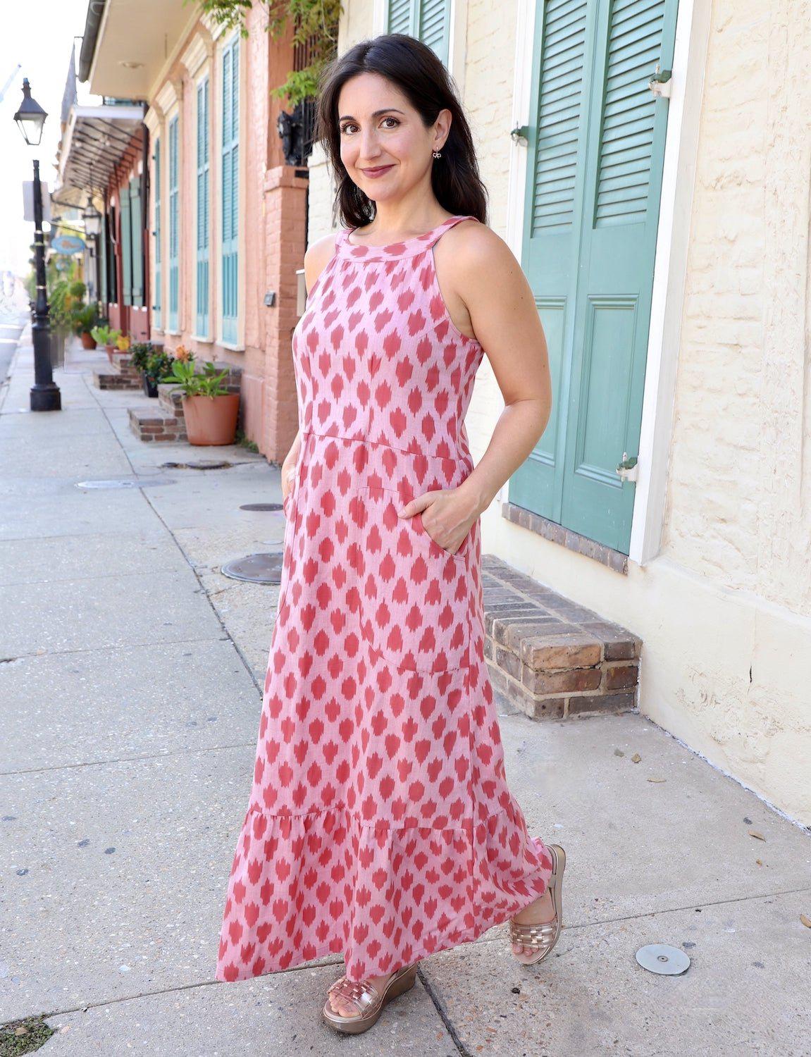 Coraline Organic Cotton Pink Maxi Dress
