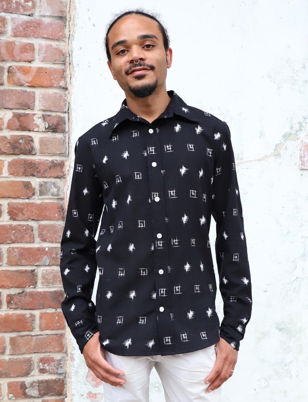 Apollo Black Button Down Cotton Shirt
