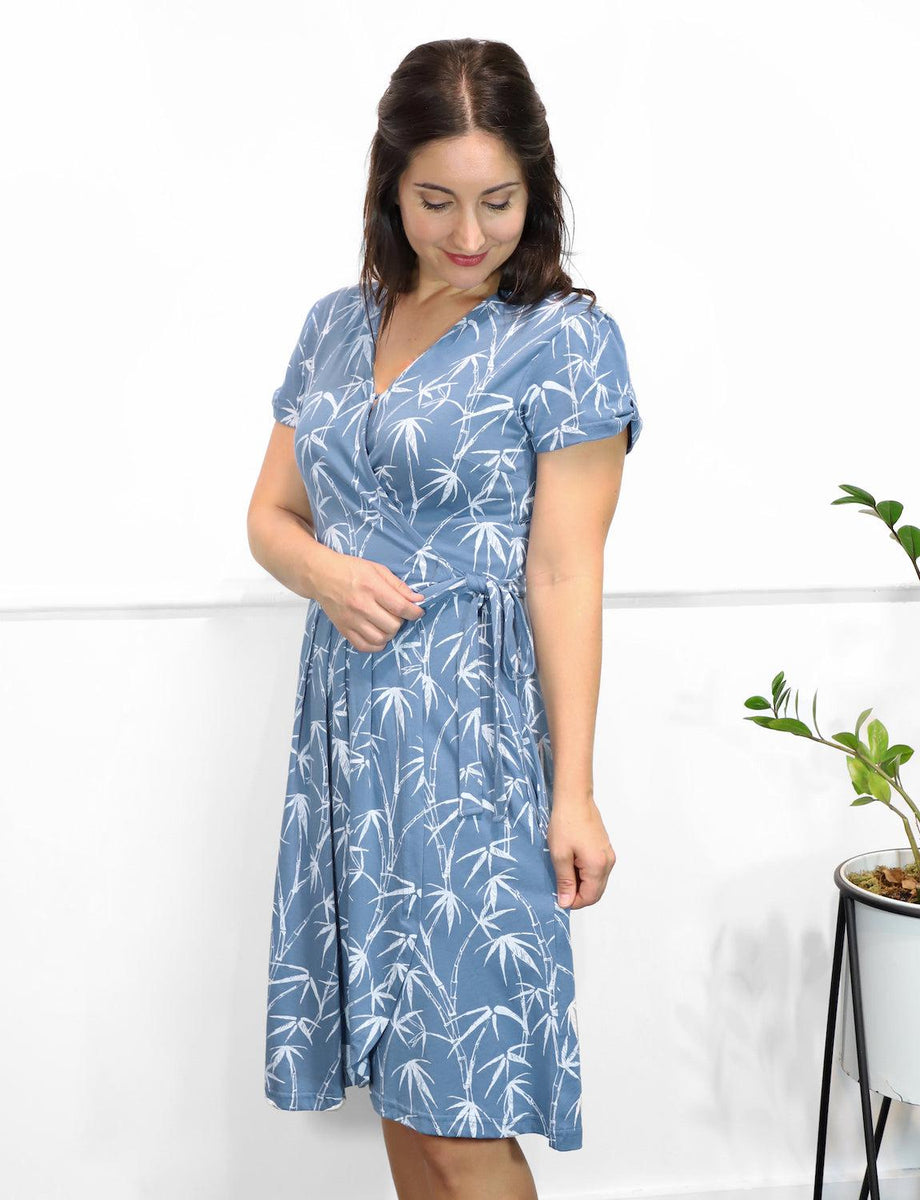 Zesty Lemon Organic Wrap Dress