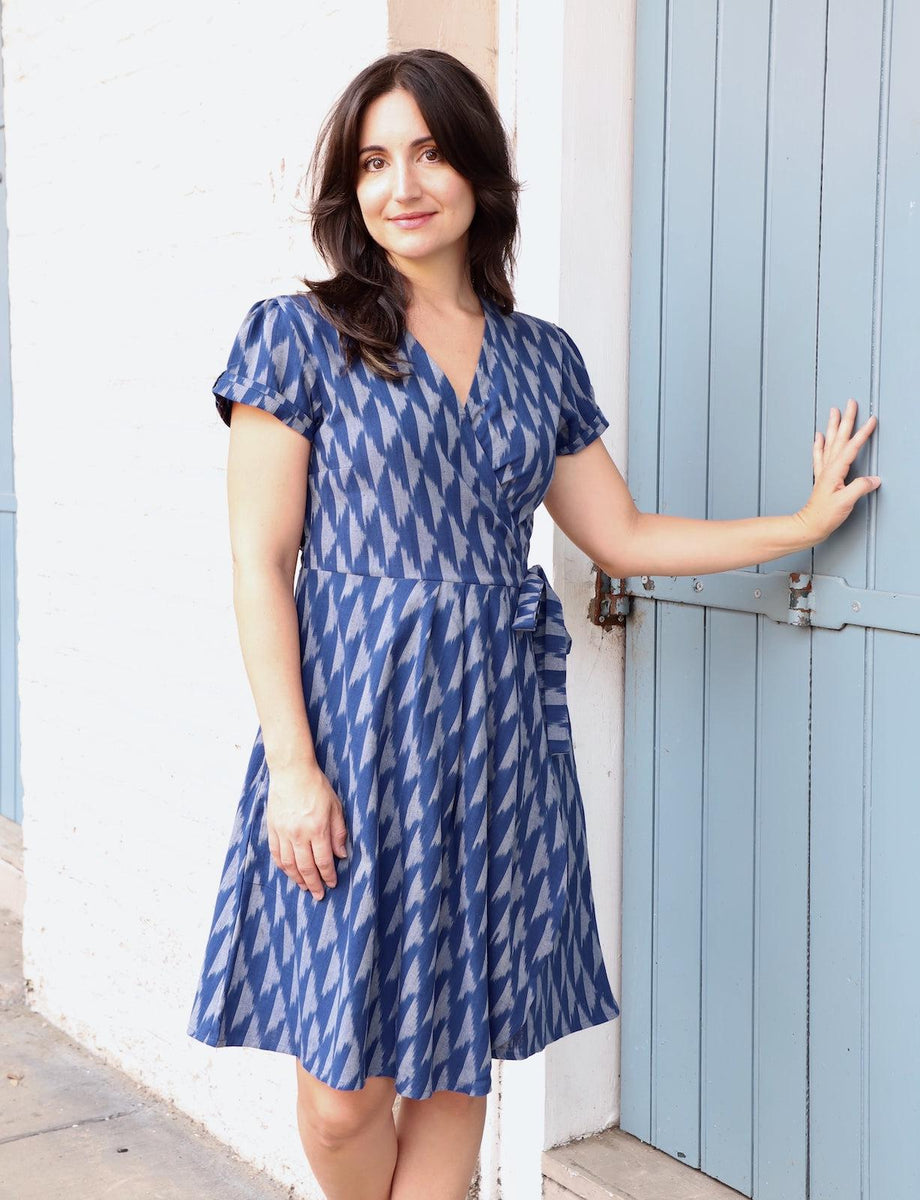 Blue Lotus Tier Wrap Dress