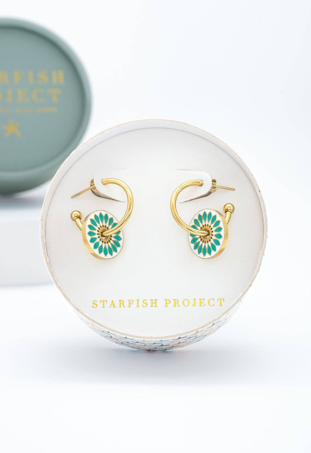 Dawn of Hope Enamel Earrings in Mint Green