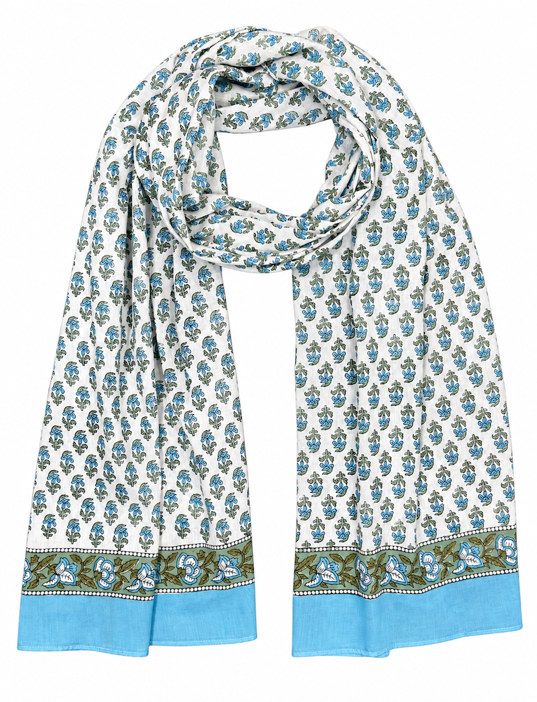 Blue Buti Scarf