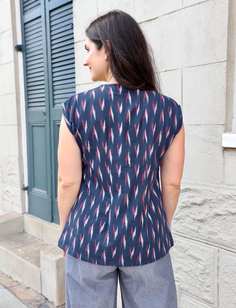 Maritime Organic Cotton Button Top - Passion Lilie - Fair Trade - Sustainable Fashion