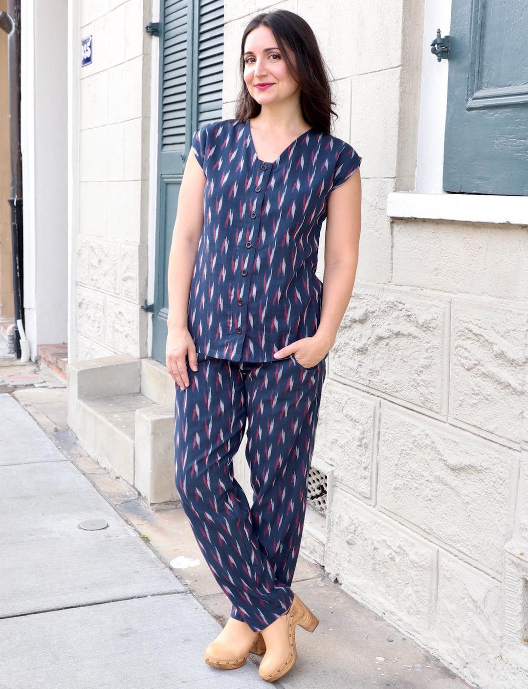 Maritime Organic Cotton Button Top - Passion Lilie - Fair Trade - Sustainable Fashion