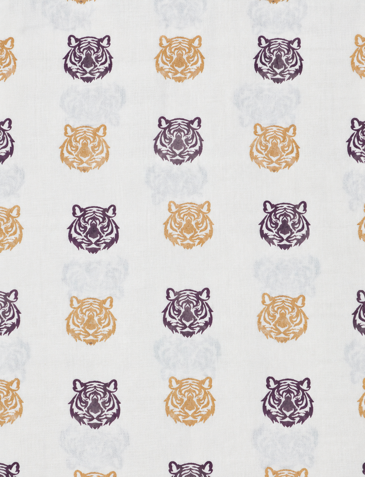 Purple &amp; Gold Tiger Tea Towel