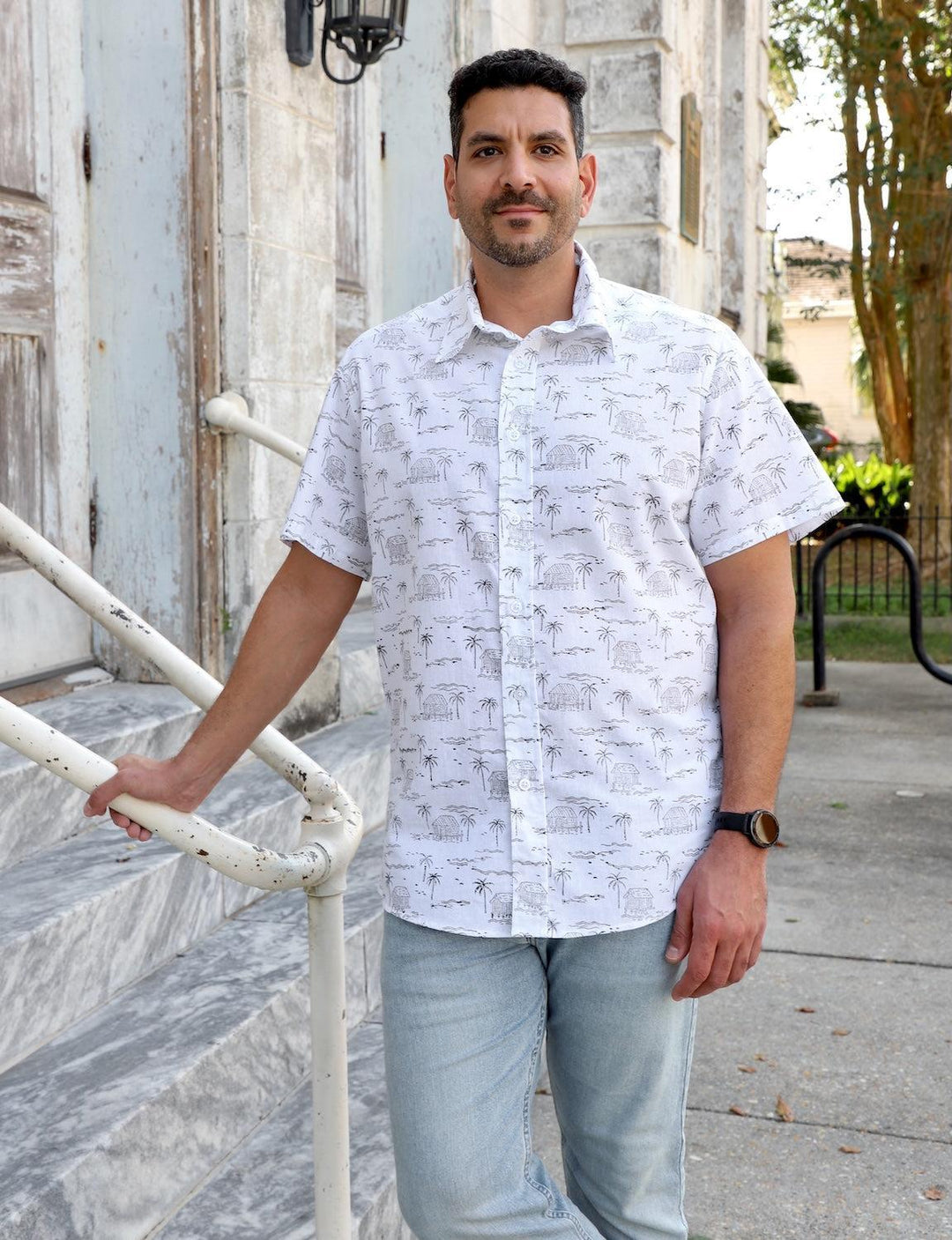 fair trade mens dress shirts Fair Trade Men's Poly Cotton White Long Sleeve Tab Collar Clergy Shirt 17 1/2"