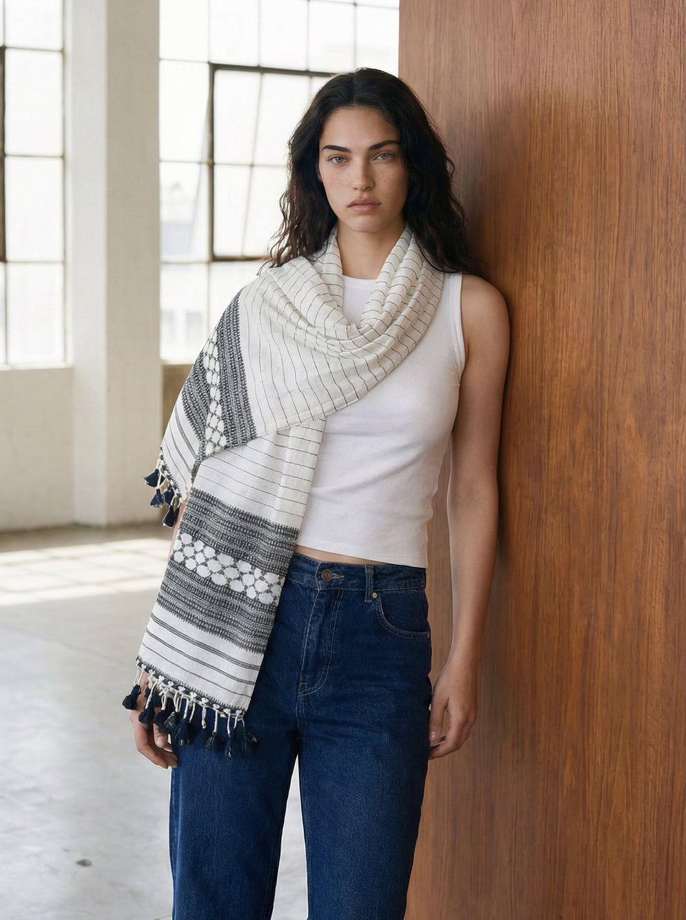 Black and White Kutch Scarf - Passion Lilie