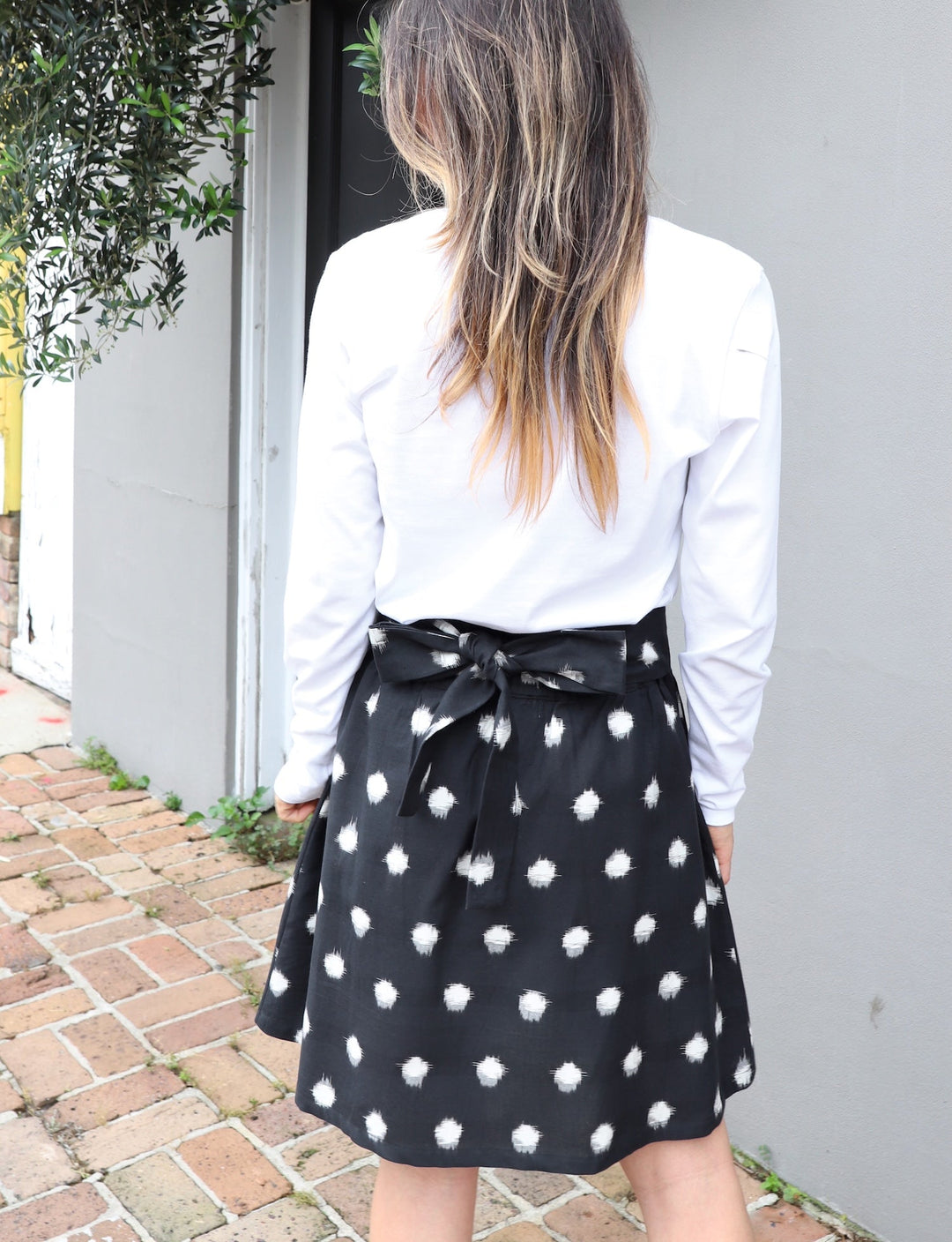 Black and White Polka Dot Organic Cotton Skirt - Passion Lilie - Fair Trade - Sustainable Fashion