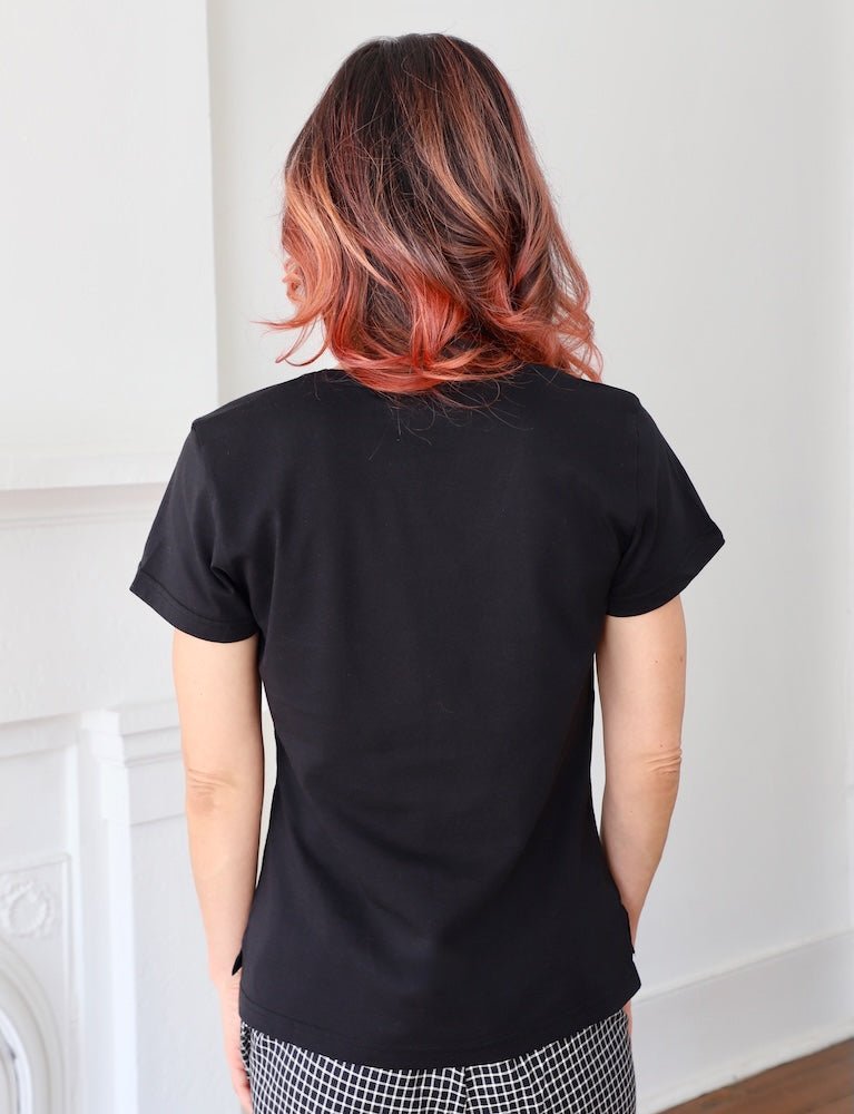Black Organic Cotton T-Shirt - Passion Lilie