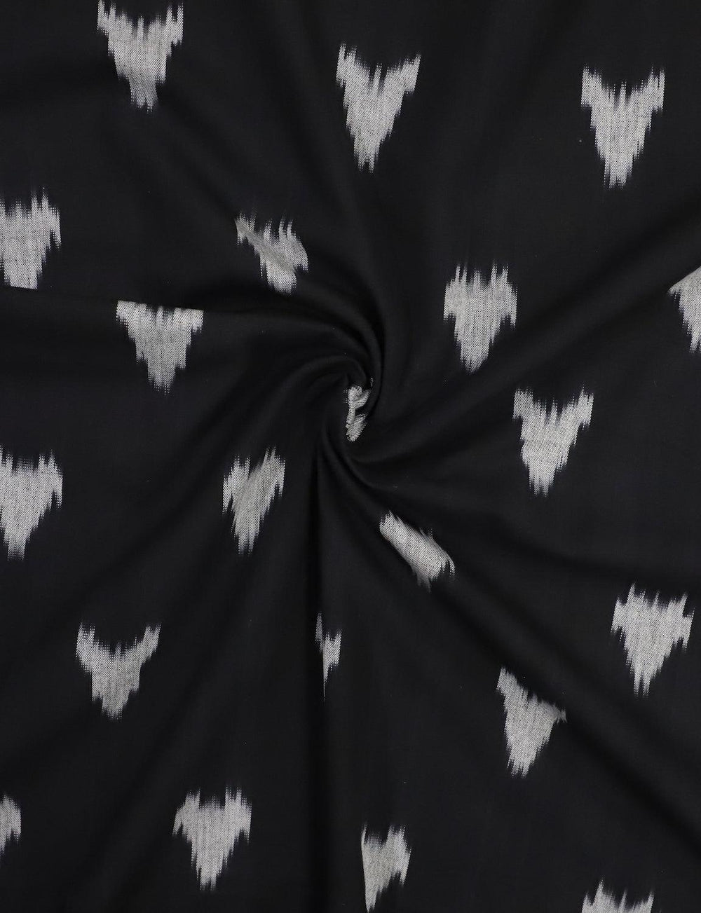 Black White Ikat Handwoven Cotton Fabric by the Yard - Passion Lilie