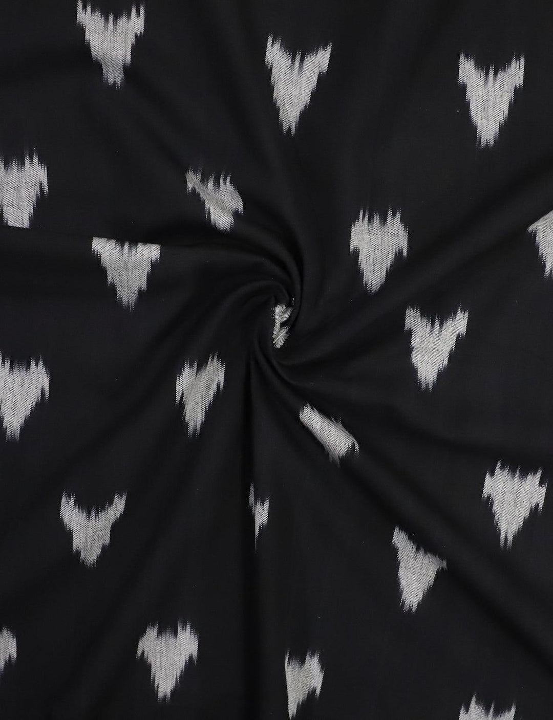 Black White Ikat Handwoven Cotton Fabric by the Yard - Passion Lilie
