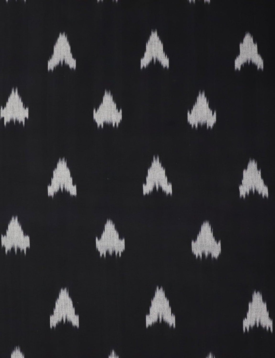 Black White Ikat Handwoven Cotton Fabric by the Yard - Passion Lilie
