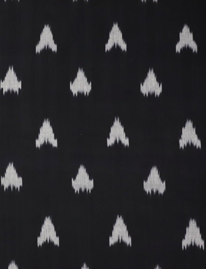 Black White Ikat Handwoven Cotton Fabric by the Yard - Passion Lilie