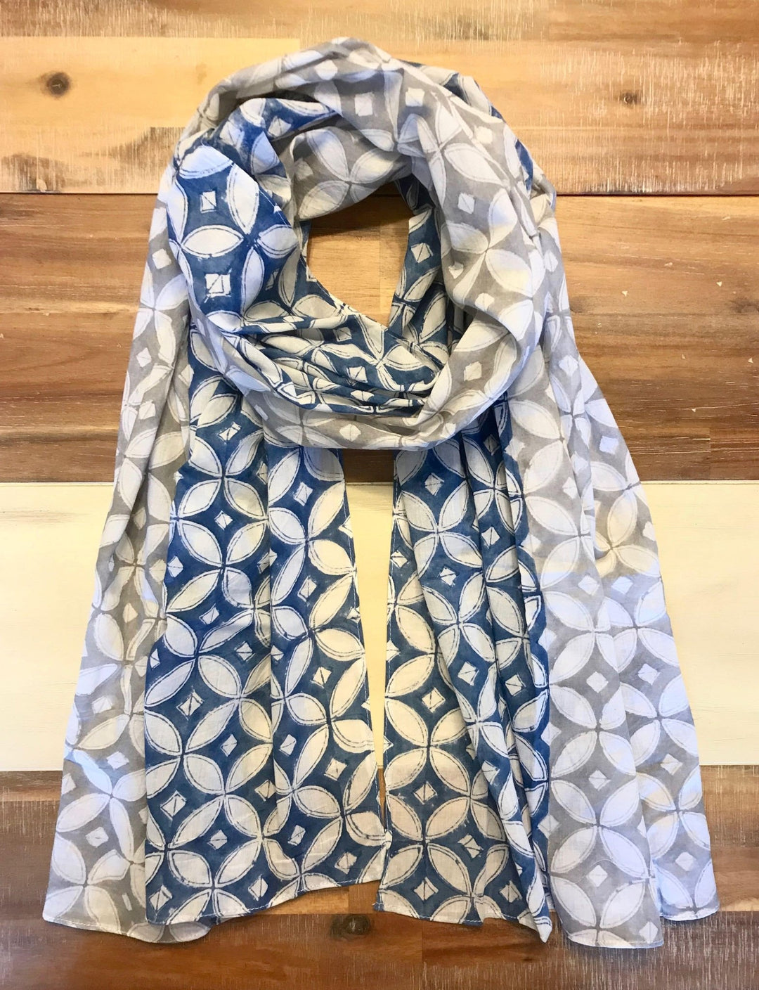 Blue &amp; Grey Diamond Scarf - Passion Lilie