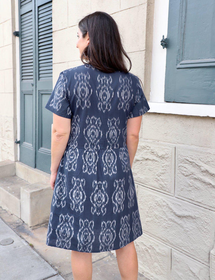 Blueberry Organic Cotton Button Dress - Passion Lilie