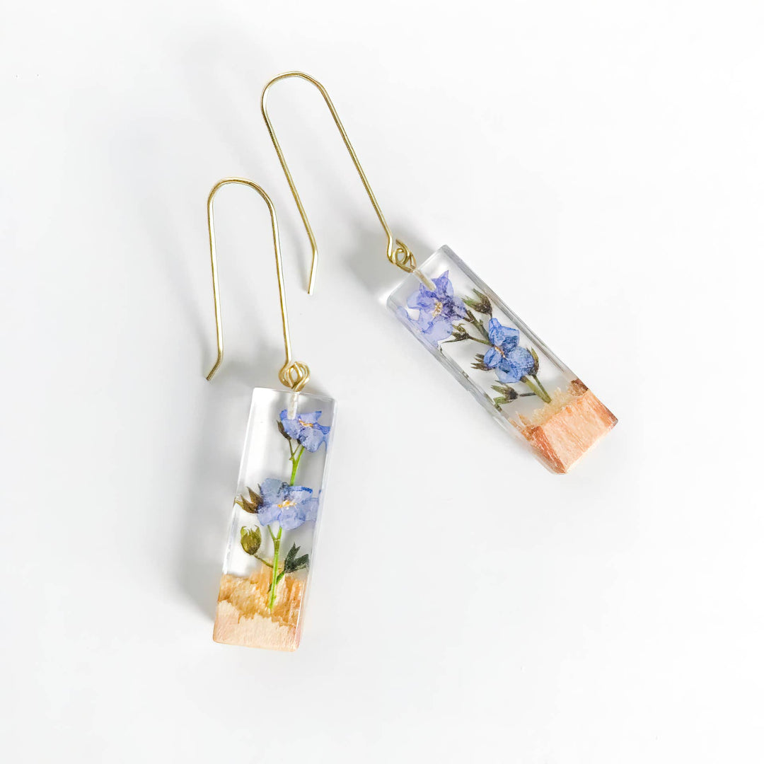 Botanical "Remembrance Collection" Forget Me Not earrings - Passion Lilie