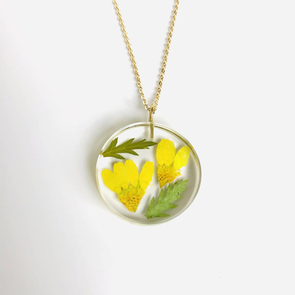 Botanical SML April Birthday Full Moon Pendant - Passion Lilie