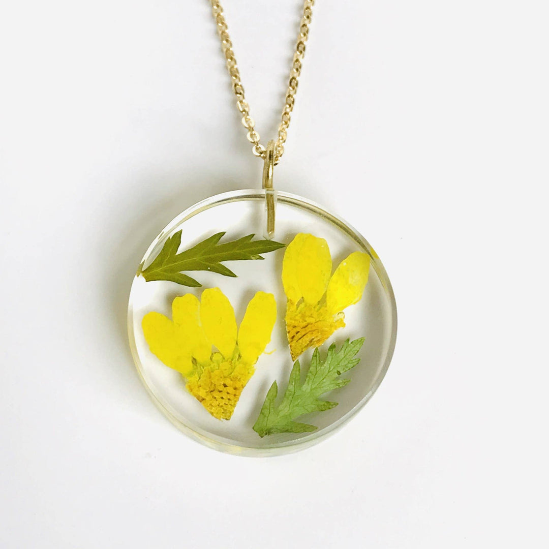 Botanical SML April Birthday Full Moon Pendant - Passion Lilie