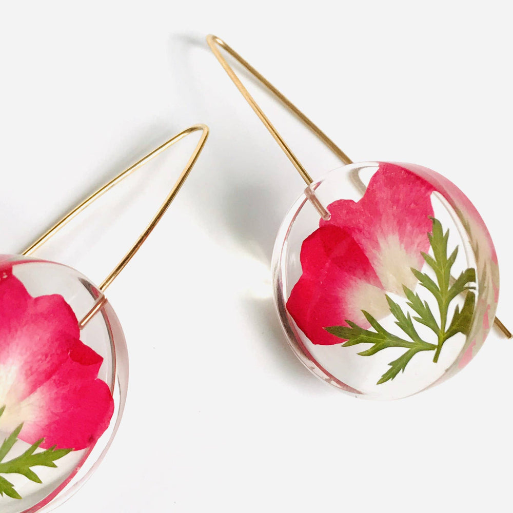 Botanical SML June Birthday Full Moon Earrings - Passion Lilie
