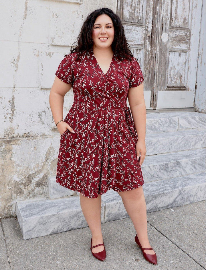 Cardinal Organic Wrap Dress - Passion Lilie