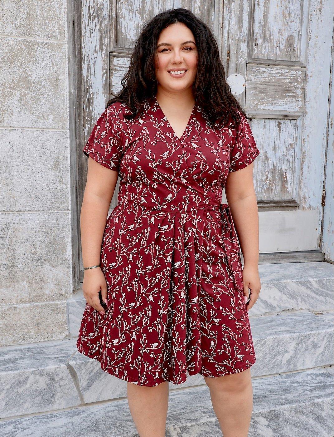 Cardinal Organic Wrap Dress - Passion Lilie