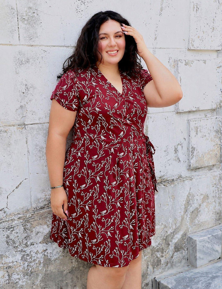 Cardinal Organic Wrap Dress - Passion Lilie