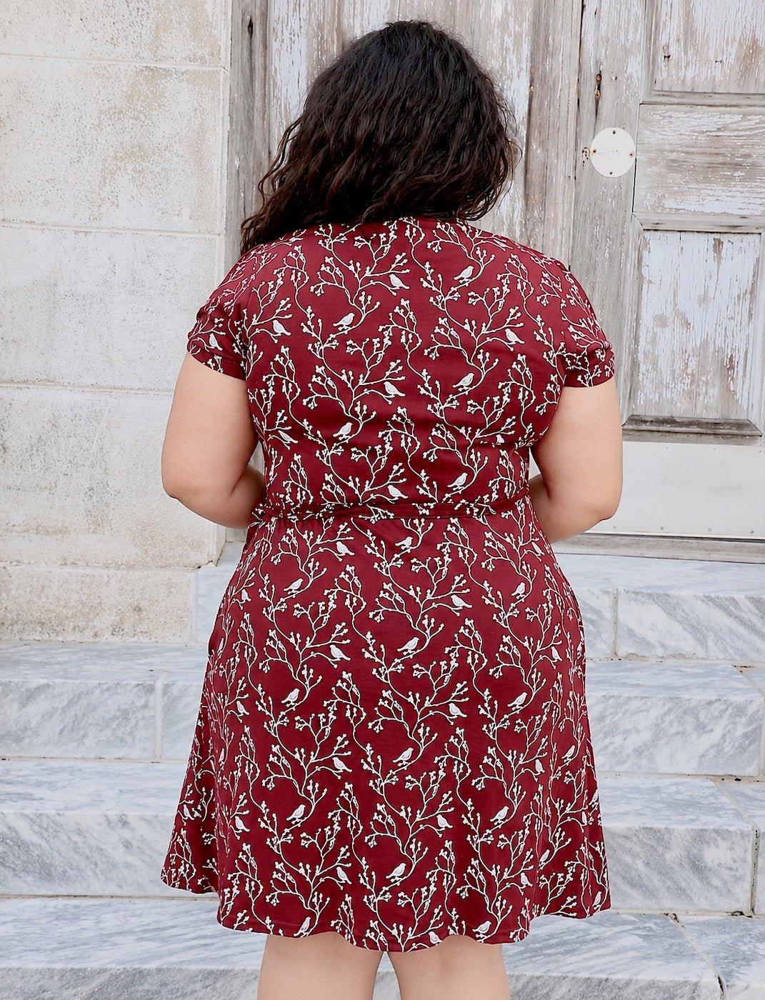 Cardinal Organic Wrap Dress - Passion Lilie