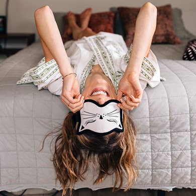 Cat Nap Velvet Sleep Mask - Passion Lilie