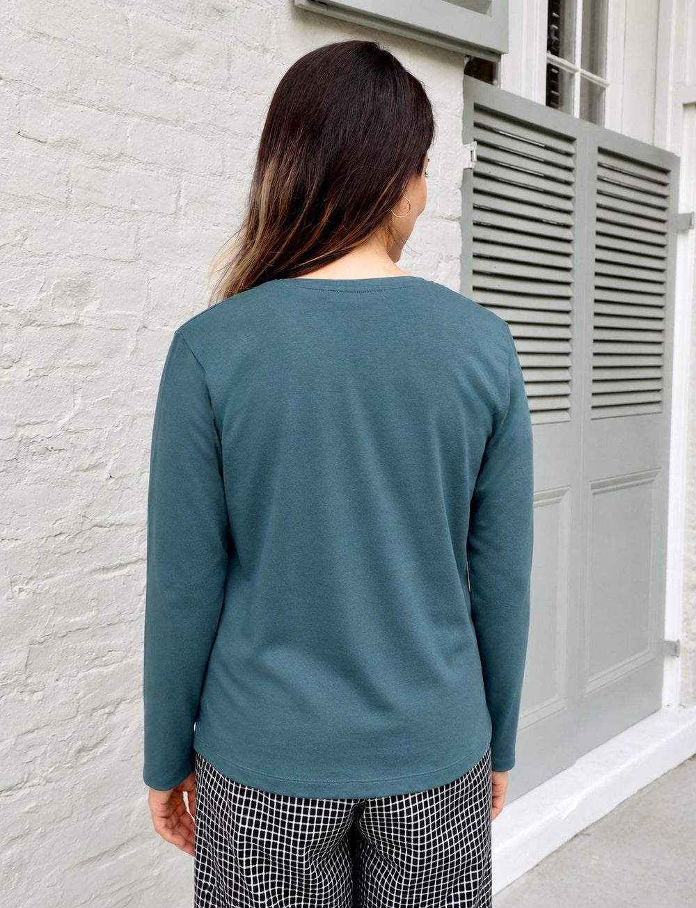 Classic Teal Long Sleeve Organic Tee - Passion Lilie