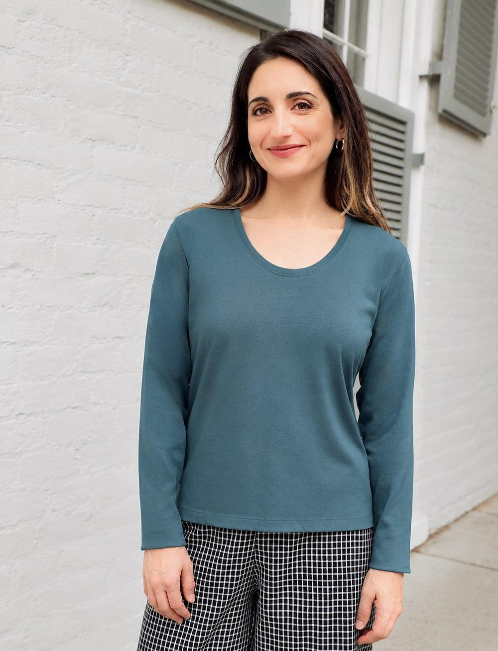 Classic Teal Long Sleeve Organic Tee - Passion Lilie