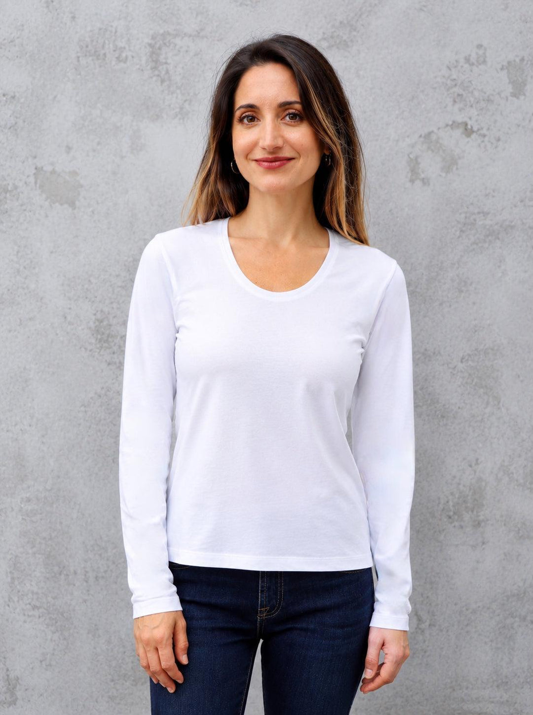 Classic White Long Sleeve Organic Tee - Passion Lilie
