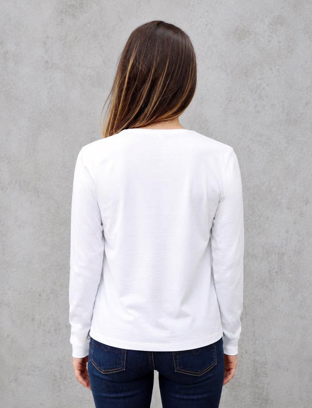 Classic White Long Sleeve Organic Tee - Passion Lilie