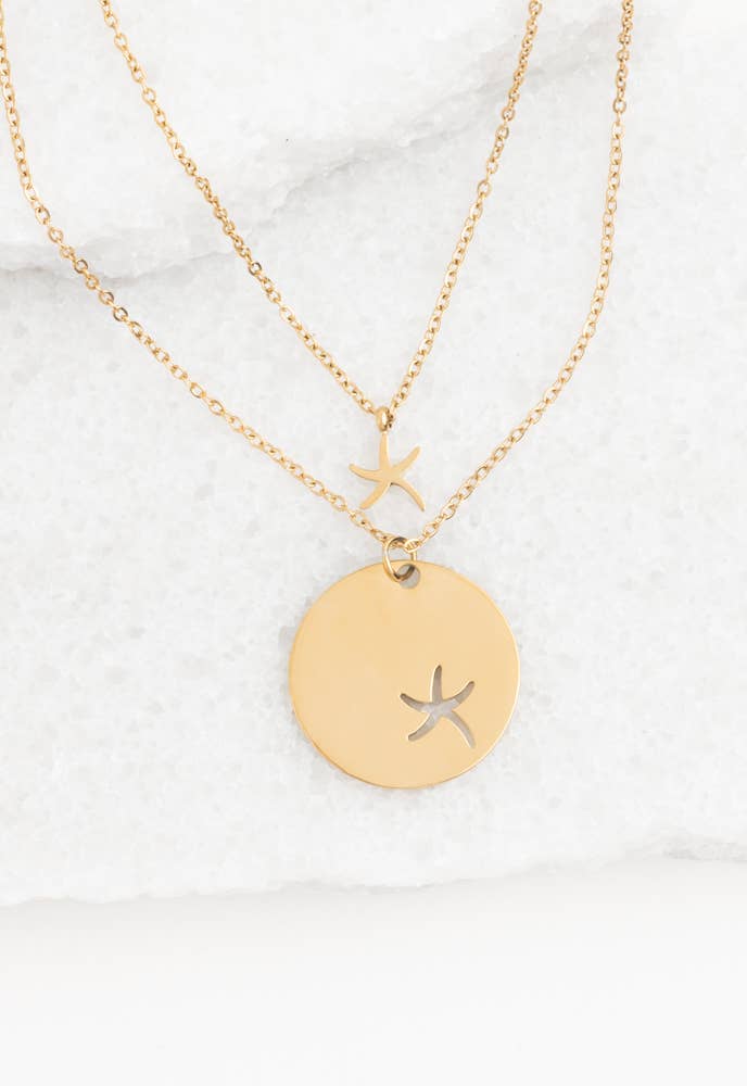 Community Gold Starfish Pendant Necklace Set - Passion Lilie