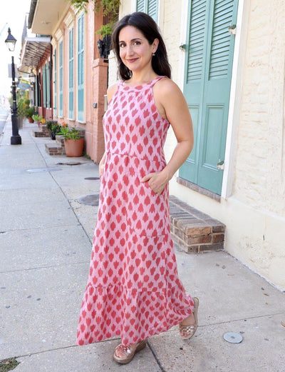 Coraline Organic Cotton Pink Maxi Dress | Passion Lilie Coraline Organic Cotton Pink Maxi Dress | Passion Lilie