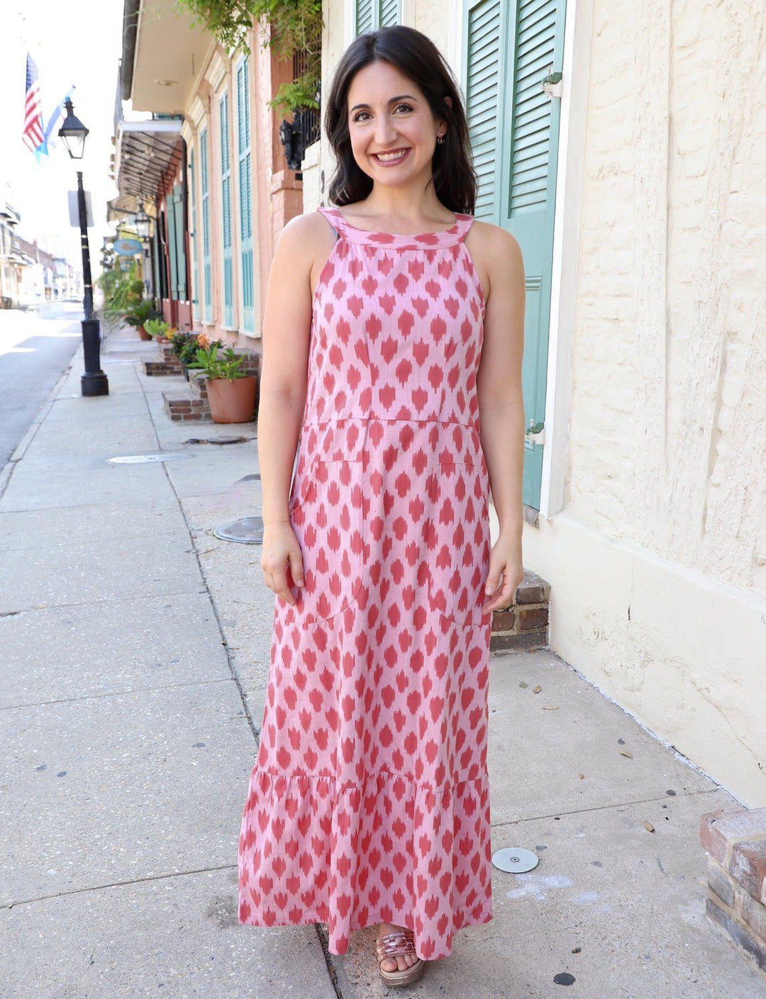 Coraline Organic Cotton Pink Maxi Dress