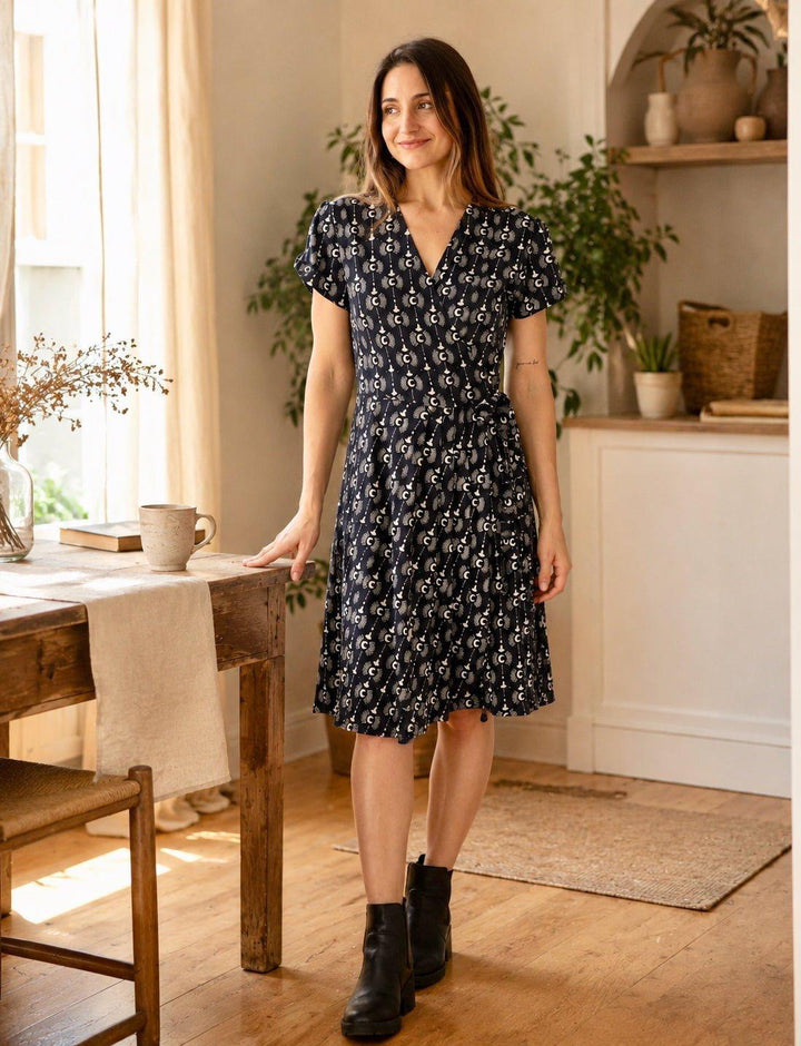 Crescent Moon Organic Wrap Dress - Passion Lilie