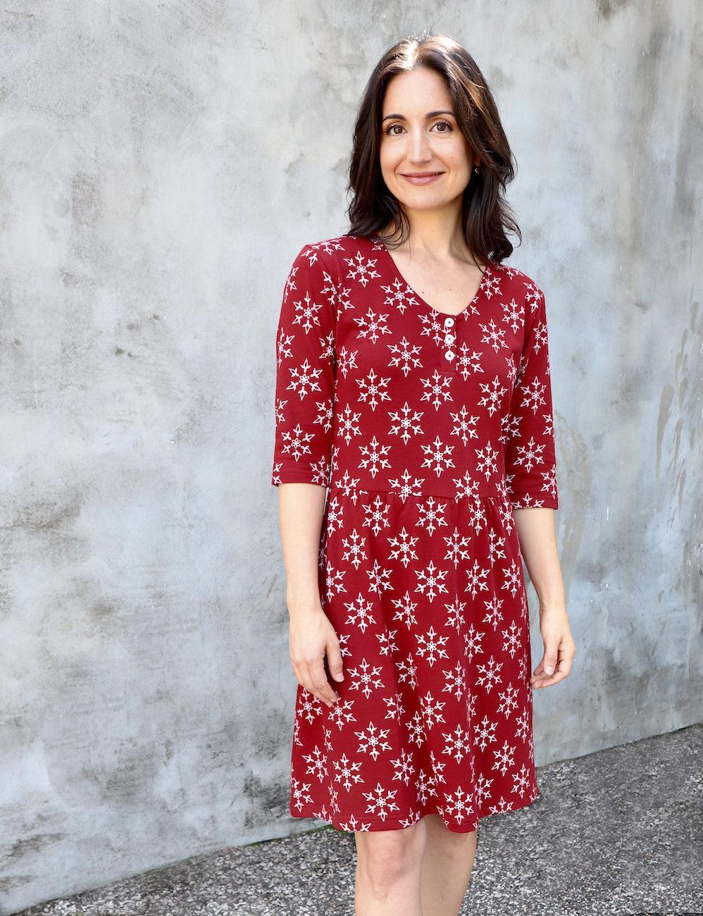 Crimson Flurry Organic Holiday Dress - Passion Lilie