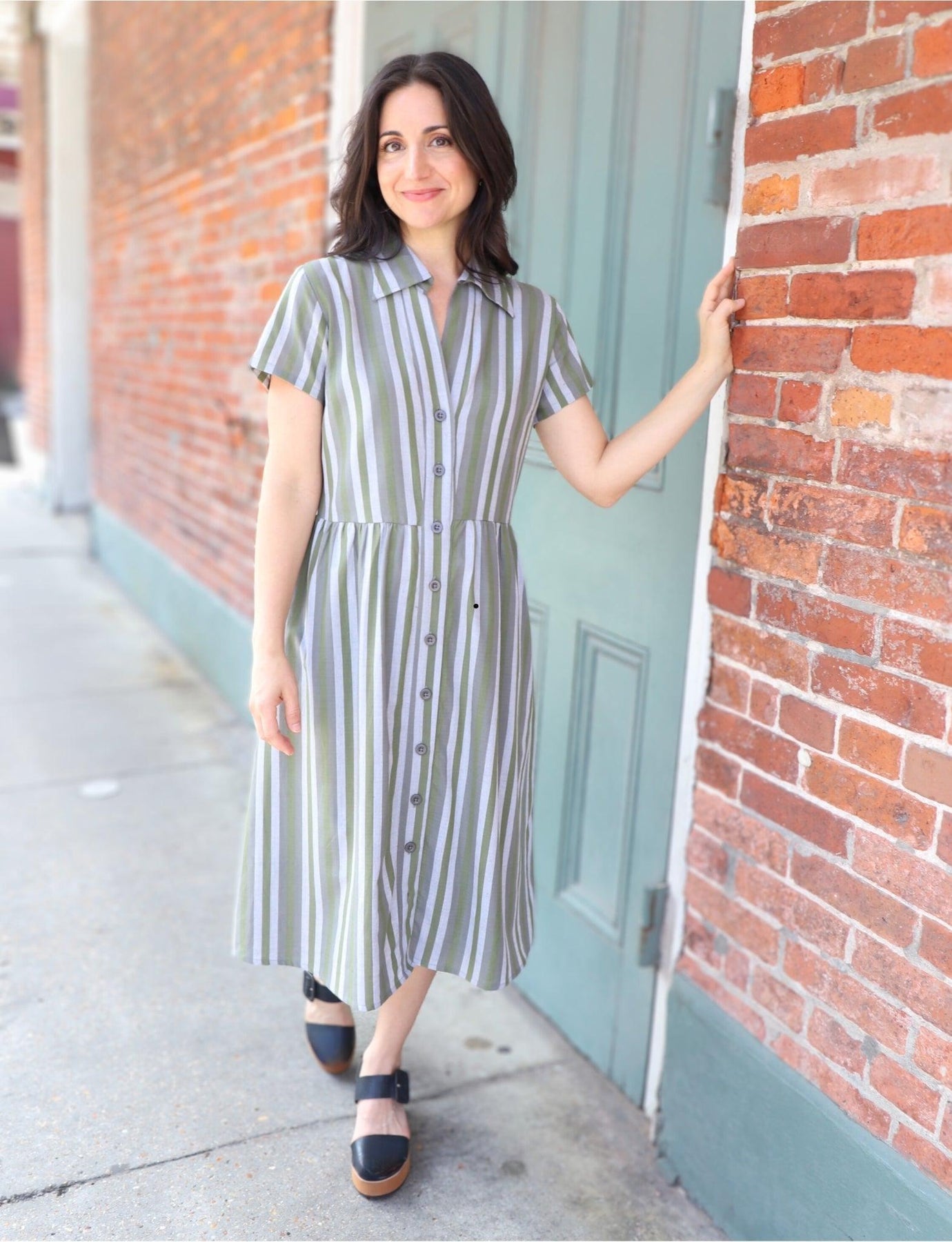 Earth Toned Organic Cotton Gardening Vintage Button Dress Passion Lilie earth-toned-organic-cotton-gardening-vintage-button-dress-passion-lilie