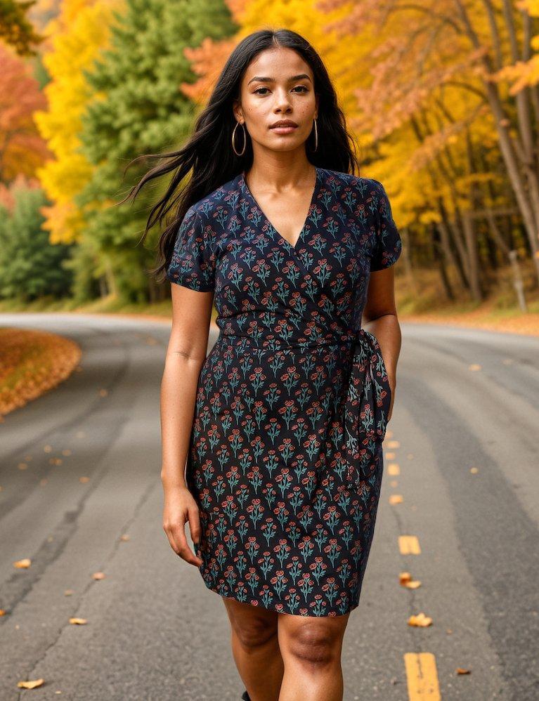 white christmas dresses Evening Rose Organic Wrap Dress