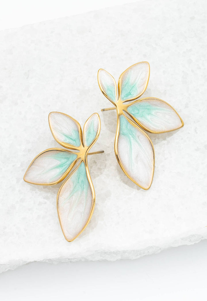 Flourish Mint Leaf Earrings - Passion Lilie