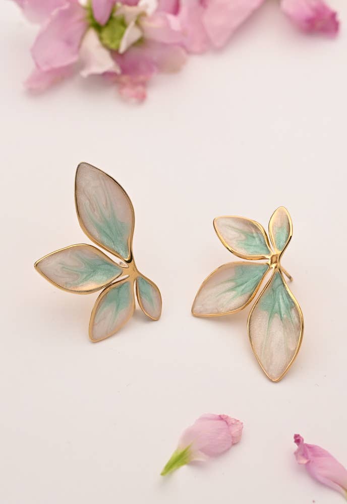 Flourish Mint Leaf Earrings - Passion Lilie