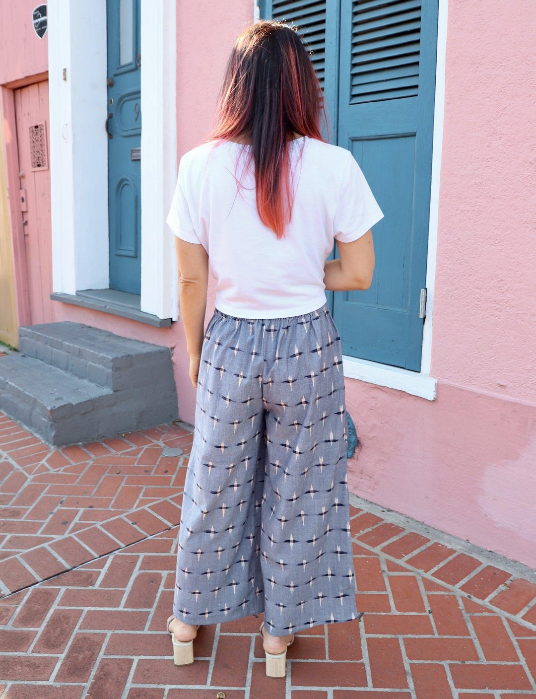 Heritage Ikat Organic Cotton Crop Pants - Passion Lilie