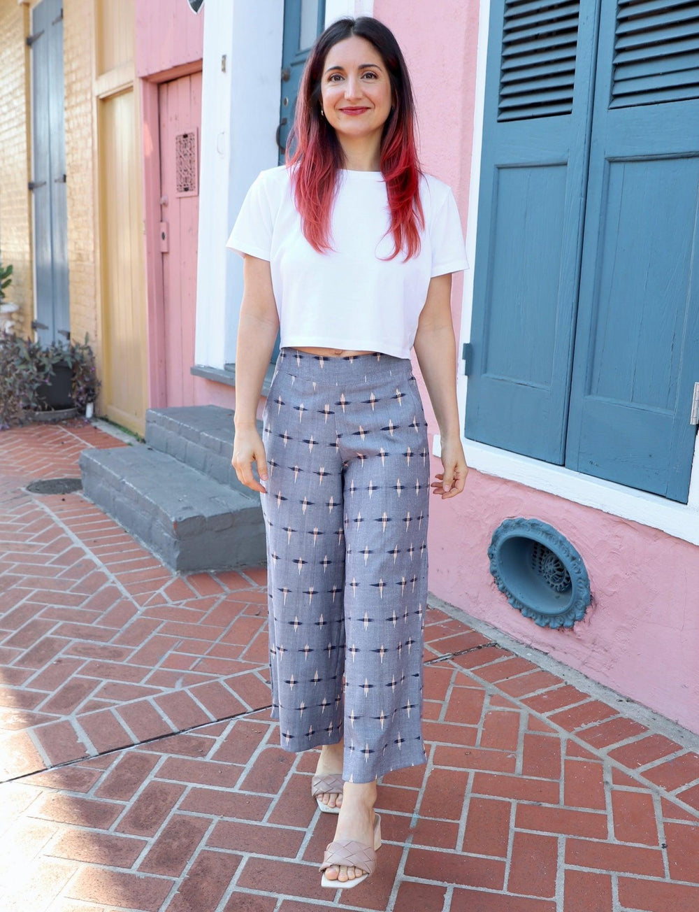 Heritage Ikat Organic Cotton Crop Pants - Passion Lilie