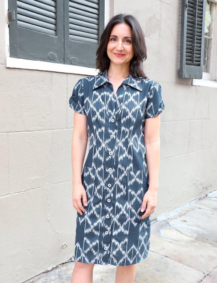 Laila Organic Button Dress - Passion Lilie
