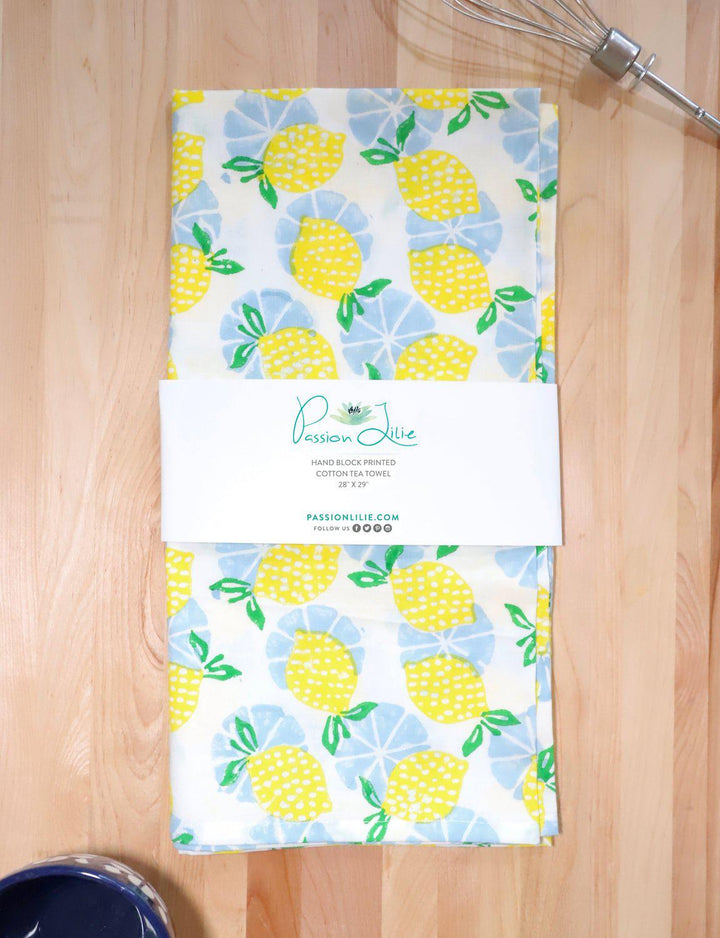 Lemon Cotton Tea Towel - Passion Lilie
