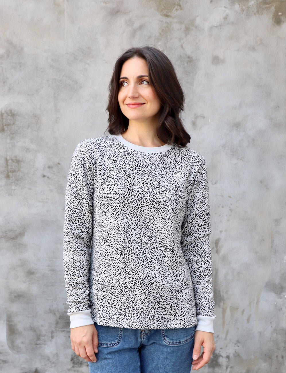 Leopard Print Organic Fleece Sweater - Passion Lilie