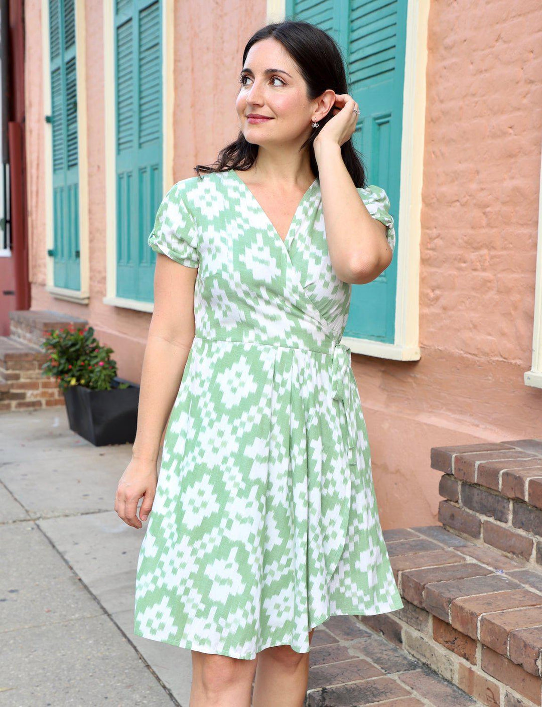Mint Organic Cotton Wrap Dress I Fair Trade I Passion Lilie