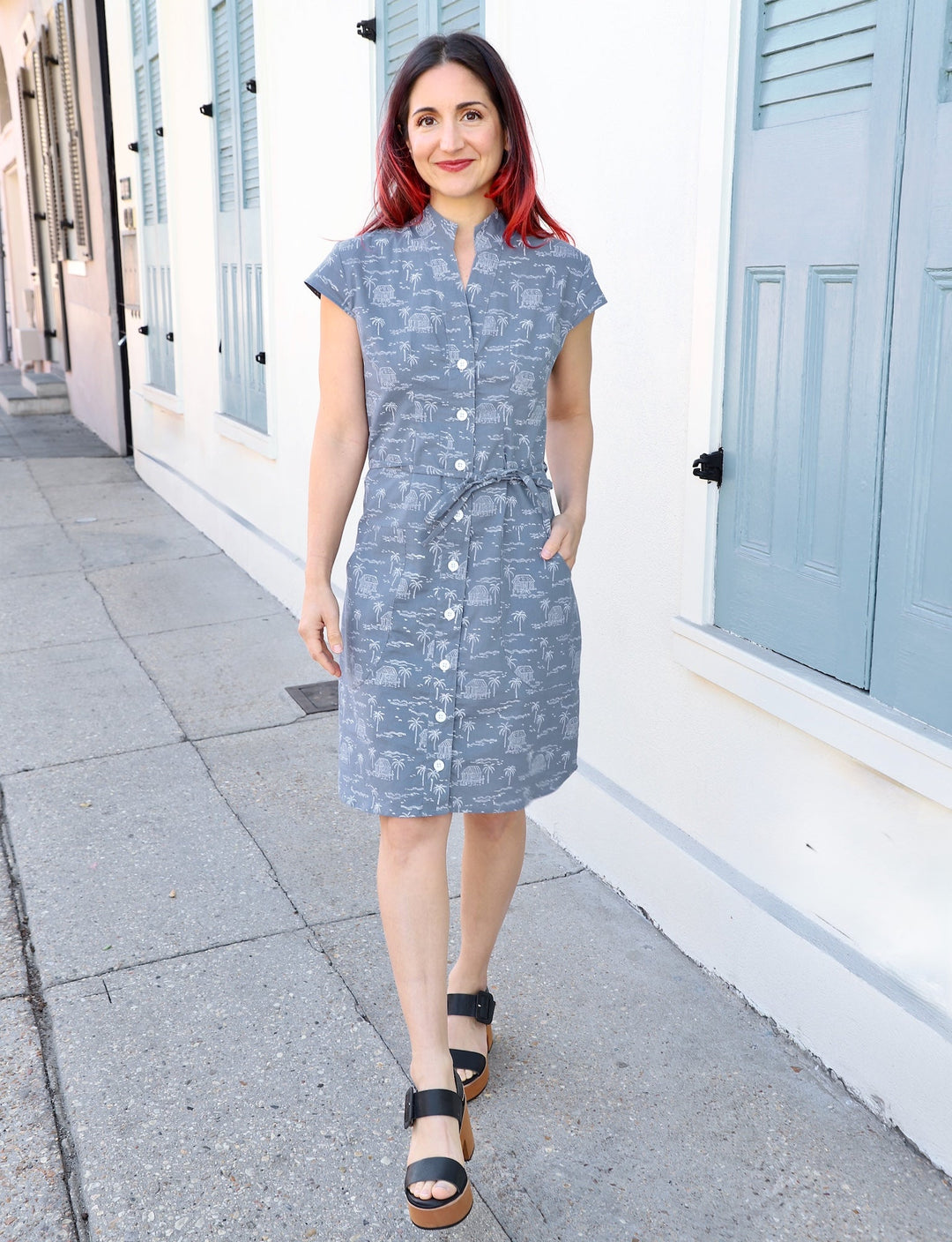 Misty Bayou Organic Cotton Button Dress - Passion Lilie