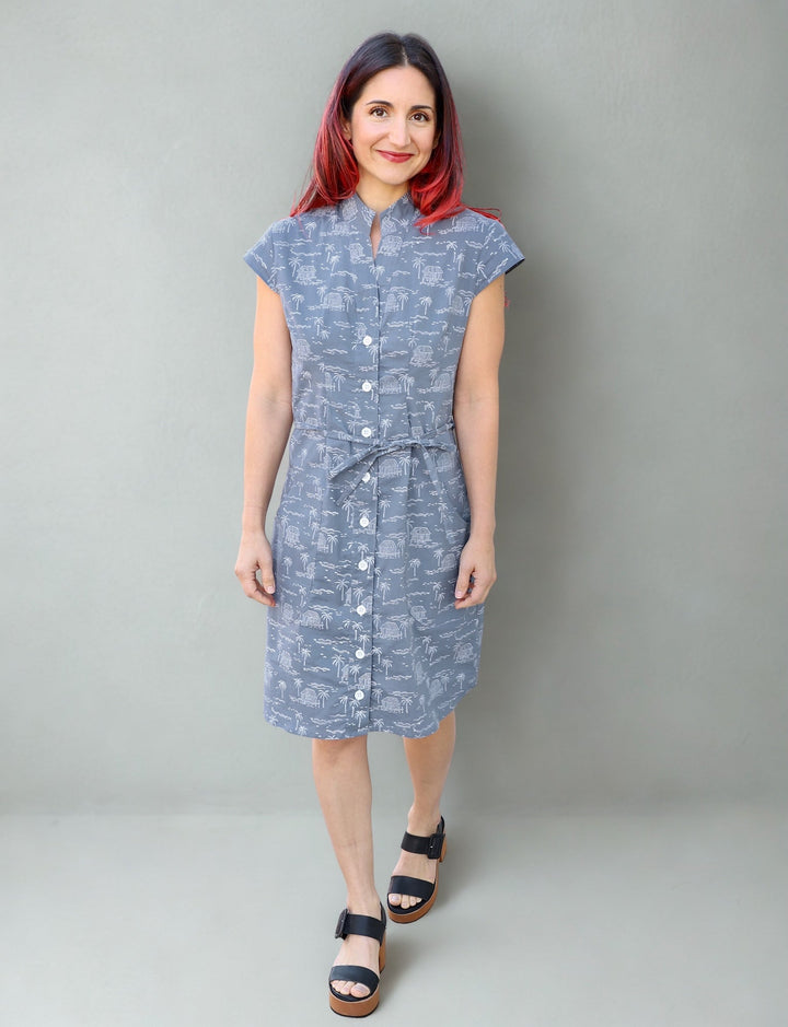 Misty Bayou Organic Cotton Button Dress - Passion Lilie