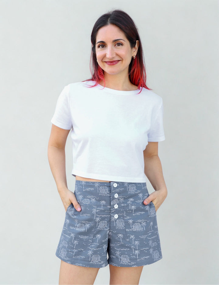 Misty Bayou Organic Cotton Shorts - Passion Lilie